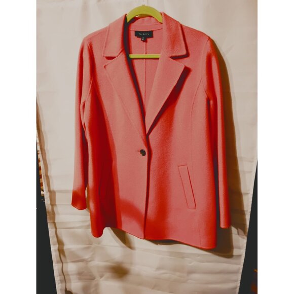 Talbots deep peach color jacket size 12, office, church 90% wool 10% nylon - Picture 1 of 6